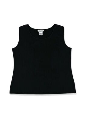 Exclusively Misook Black Acrylic Knit Tank Top
